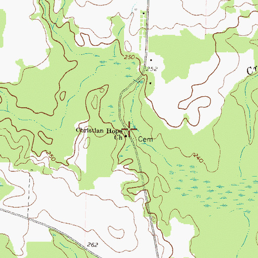 Topographic Map of Christian Hope Primitive Baptist Church, GA