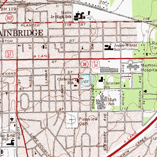 Topographic Map of Christian School Number 1, GA
