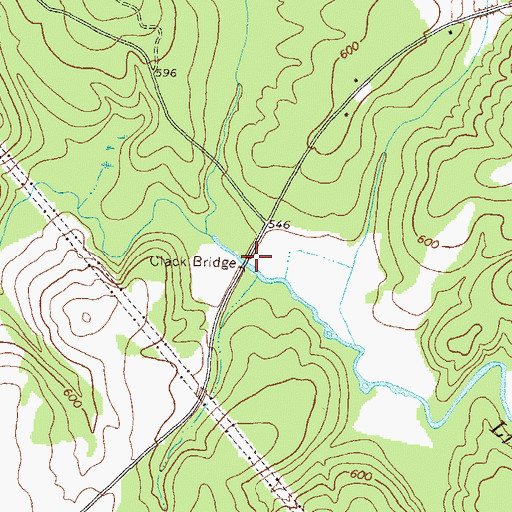 Topographic Map of Clack Bridge, GA