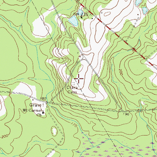 Topographic Map of Clark Cemetery, GA