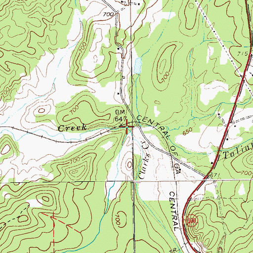 Topographic Map of Clarks Creek, GA