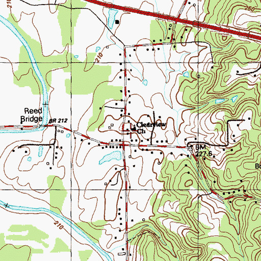 Topographic Map of Clearview Church, GA