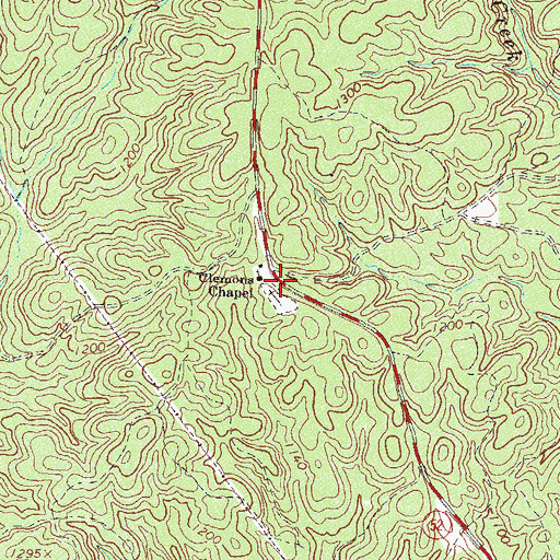 Topographic Map of Clemons Chapel, GA