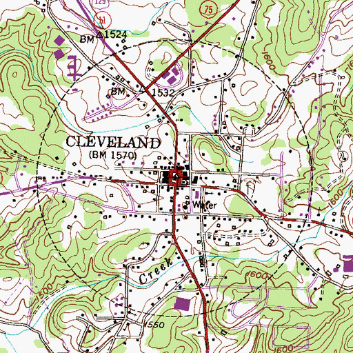 Topographic Map of Cleveland, GA