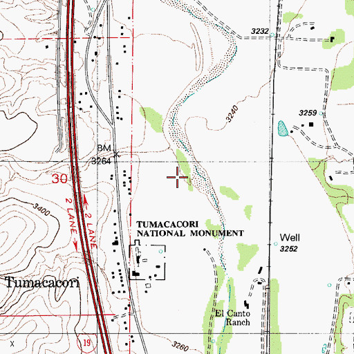 Topographic Map of Tumacacori National Historical Park, AZ