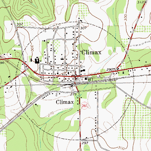 Topographic Map of Climax, GA