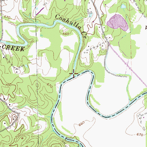 Topographic Map of Coahulla Creek, GA