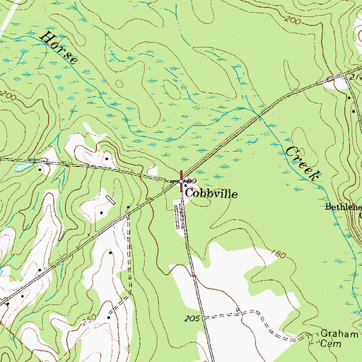 Topographic Map of Cobbville, GA