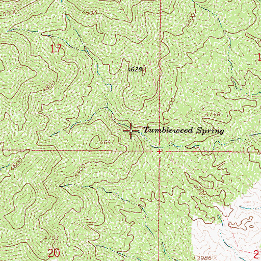 Topographic Map of Tumbleweed Spring, AZ