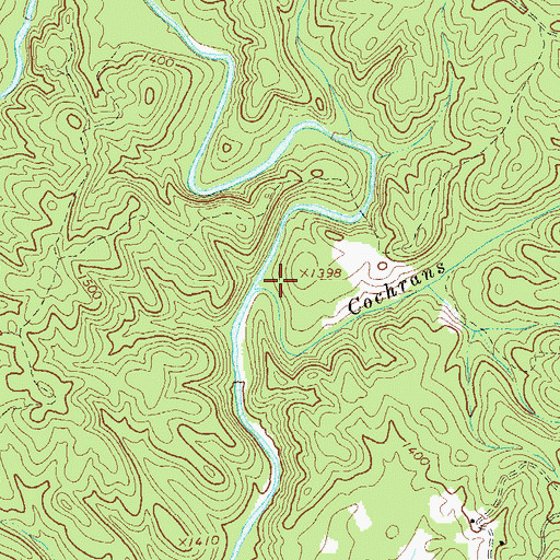 Topographic Map of Cochrans Creek, GA