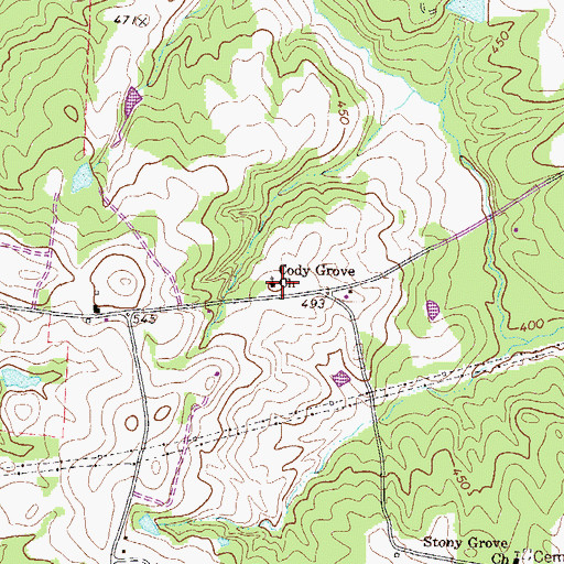 Topographic Map of Cody Grove Church, GA