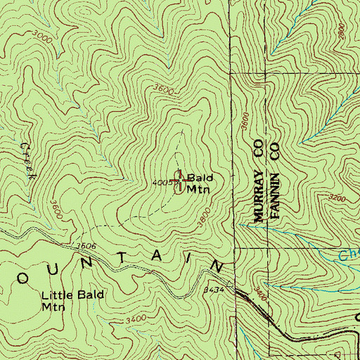 Topographic Map of Cohutta Mountain, GA