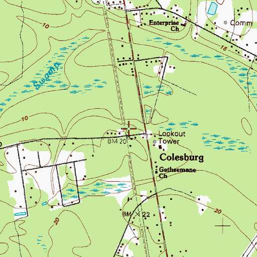 Topographic Map of Colesburg, GA