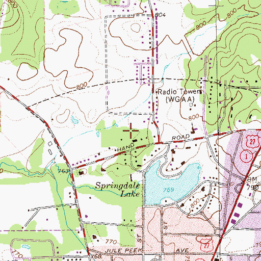 Topographic Map of College Street School, GA