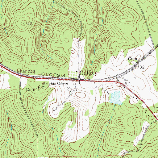 Topographic Map of Collier, GA