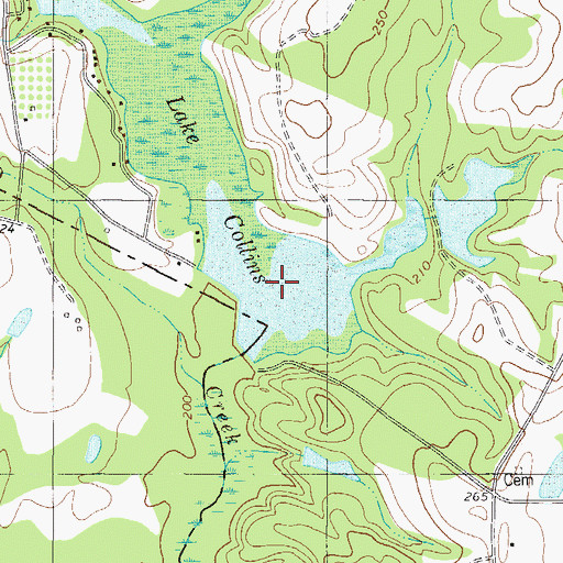 Topographic Map of Lake Collins, GA