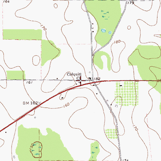 Topographic Map of Colquitt Church, GA