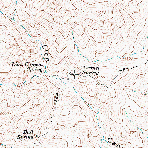 Topographic Map of Tunnel Spring, AZ