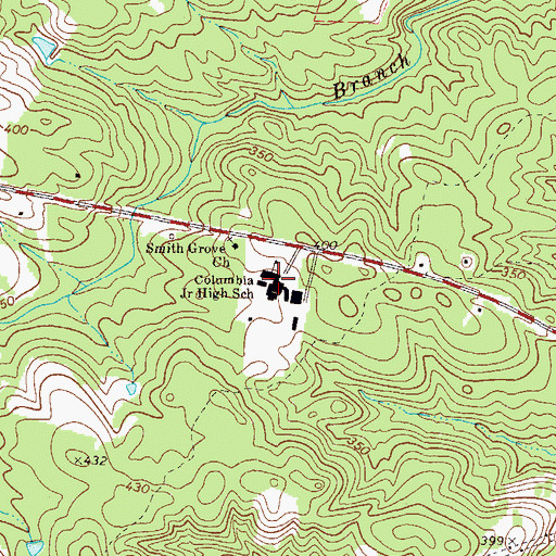 Topographic Map of Columbia Middle School, GA