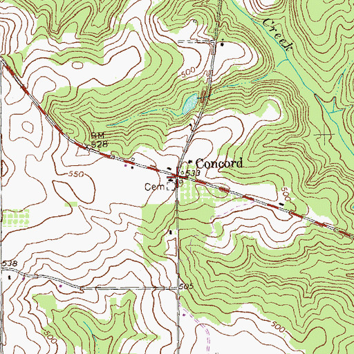 Topographic Map of Concord, GA