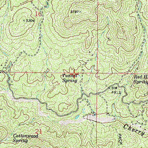 Topographic Map of Tunnel Spring, AZ