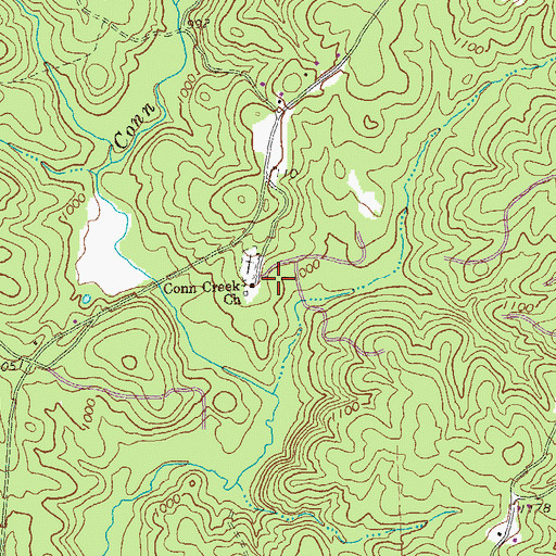 Topographic Map of Conn's Creek Baptist Church, GA