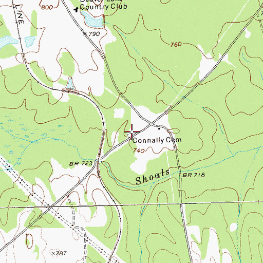 Topographic Map of Connally Cemetery, GA