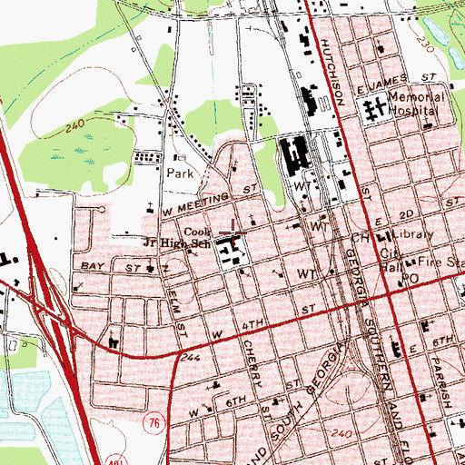 Topographic Map of Cook Middle School, GA