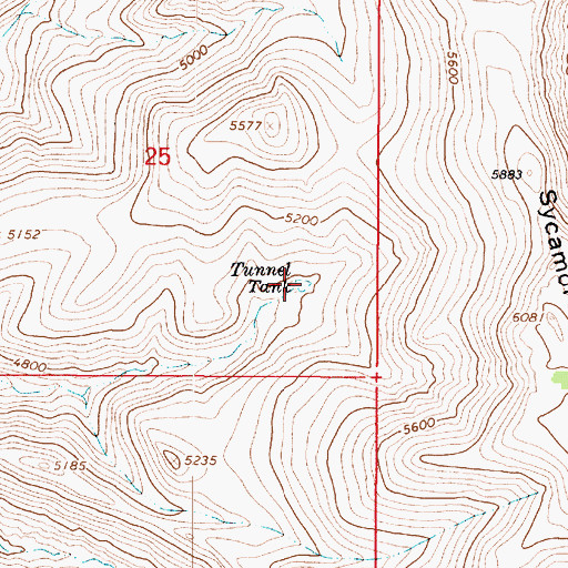 Topographic Map of Tunnel Tank, AZ
