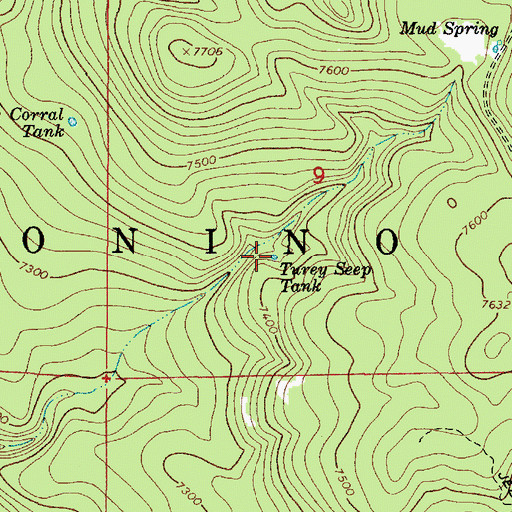 Topographic Map of Turey Seep Tank, AZ