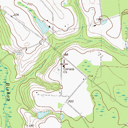 Topographic Map of Corinth United Methodist Church, GA