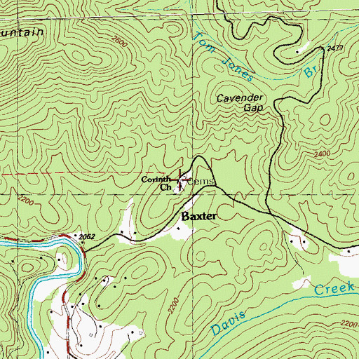 Topographic Map of Corinth Church, GA