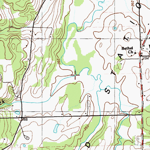 Topographic Map of Coulter Creek, GA