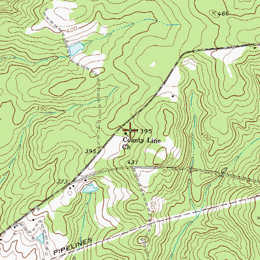 Topographic Map of County Line Church, GA