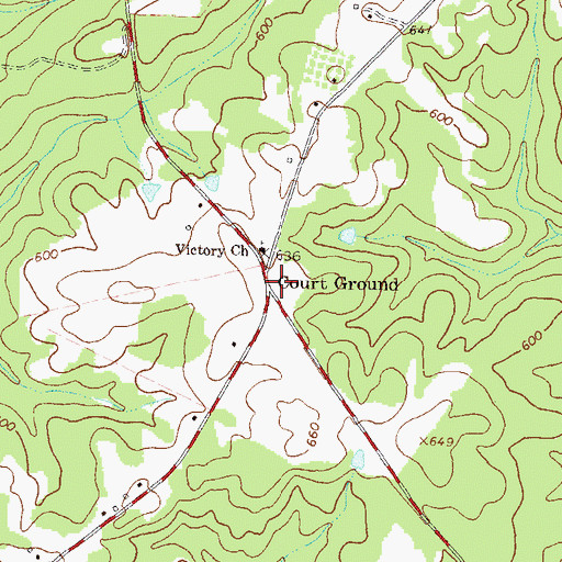 Topographic Map of Court Ground, GA
