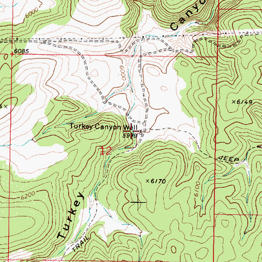 Topographic Map of Turkey Canyon Well, AZ