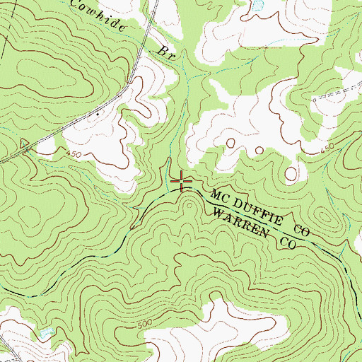 Topographic Map of Cowhide Branch, GA