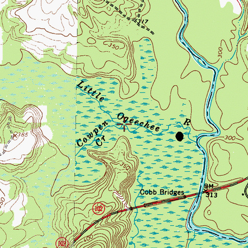 Topographic Map of Cowpen Creek, GA