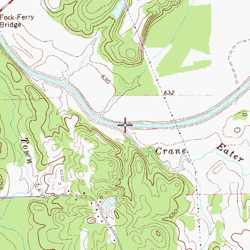 Topographic Map of Crane Eater Creek, GA