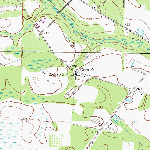Topographic Map of Crosby Chapel United Methodist Church, GA