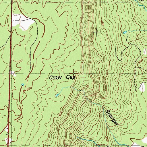 Topographic Map of Crow Gap, GA