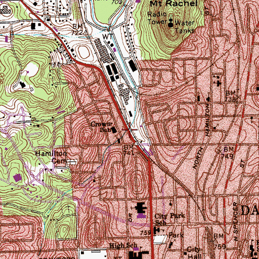 Topographic Map of Crown School, GA
