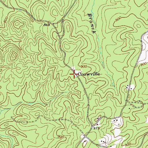 Topographic Map of Crowville, GA