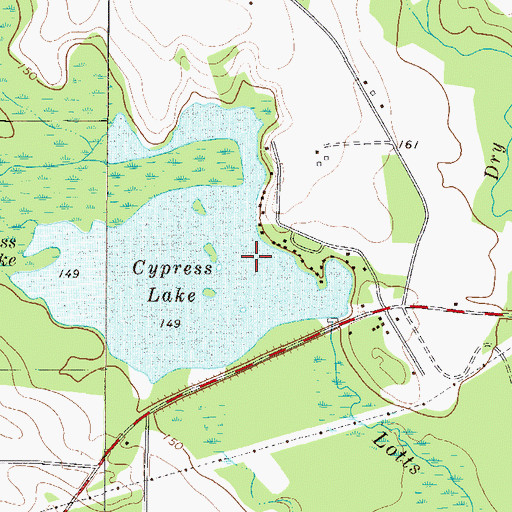 Topographic Map of Cypress Lake, GA