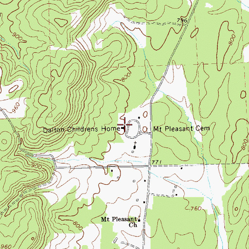 Topographic Map of Dalton Childrens Home, GA