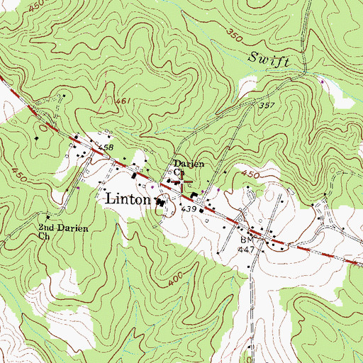 Topographic Map of Darien Church, GA
