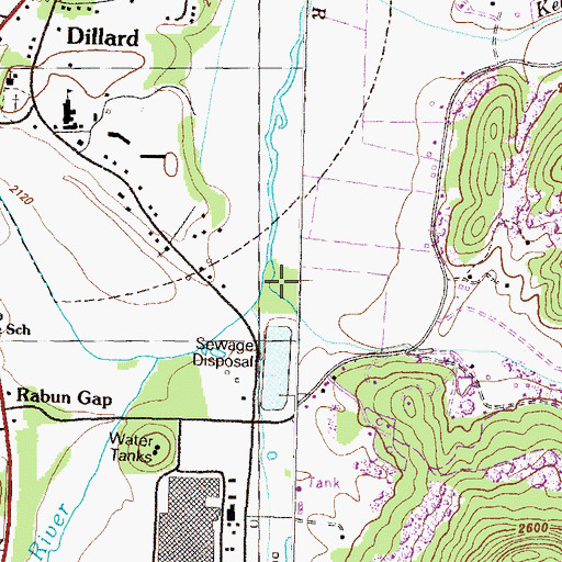 Topographic Map of Darnell Creek, GA