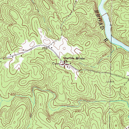 Topographic Map of Davids Home Church, GA