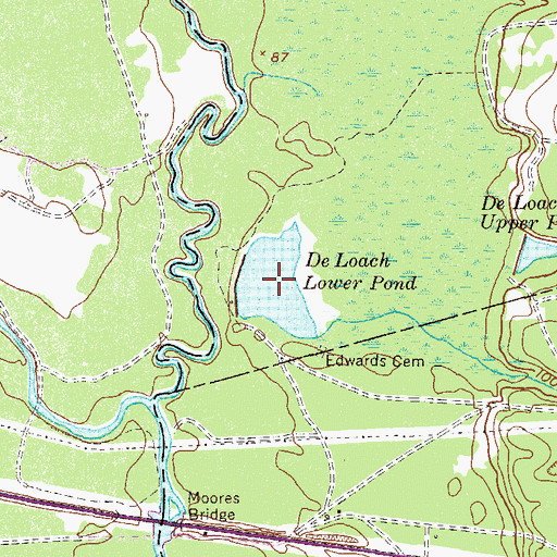 Topographic Map of De Loach Lower Pond, GA