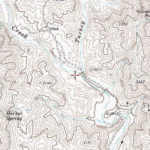 Topographic Map of Turkey Creek, AZ